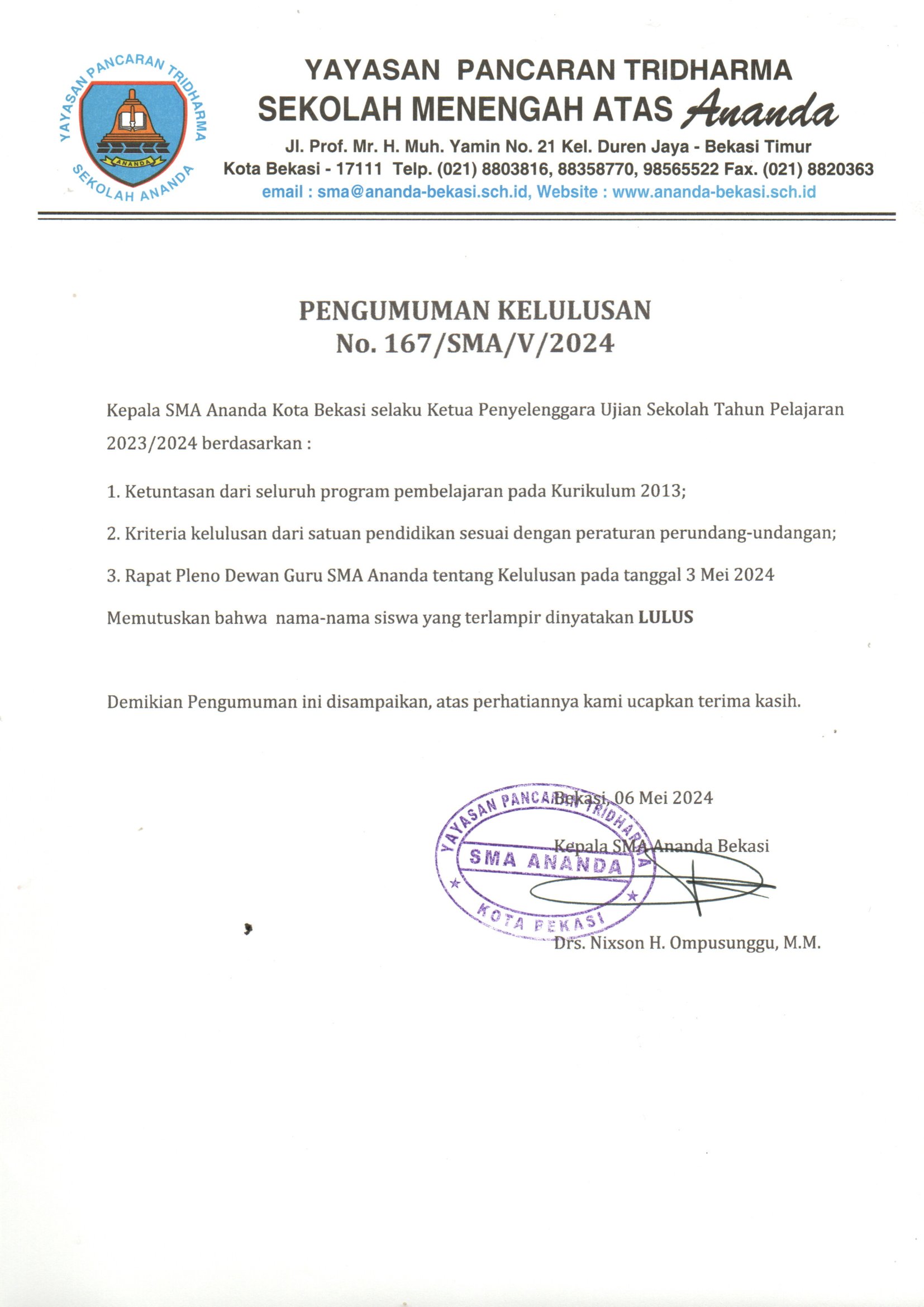 Kelulusan hal 1 Kelulusan hal 1